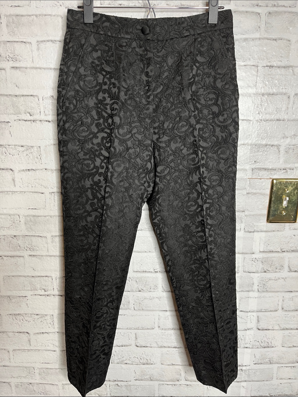 Dolce & Gabbana Black Brocade Cropped Trousers